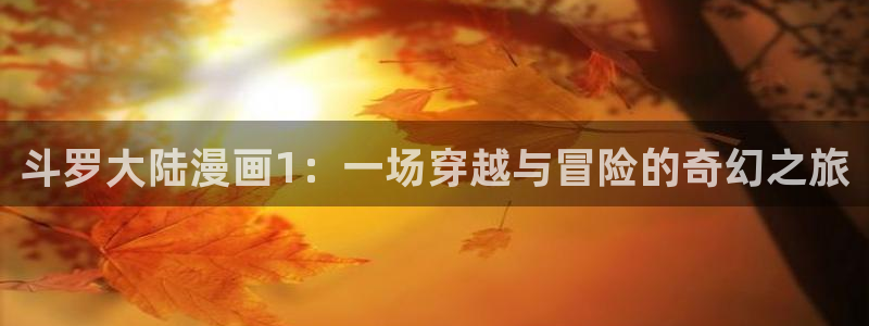 喵趣漫趣：斗罗大陆漫画1：一场穿越与冒险的奇幻之旅
